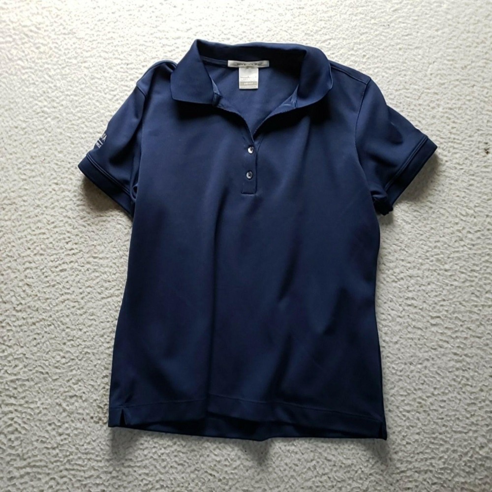 Nike Golf Polo Shirt Womens Large Blue Dri-FIT Short Sleeve Performance Top